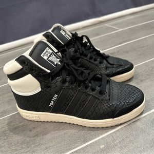 Adidas “Top Ten” Croc Embossed Hightop Sneakers